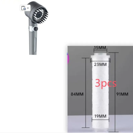 High Pressure 3 Mode Filter Shower Head