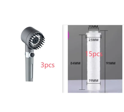 High Pressure 3 Mode Filter Shower Head